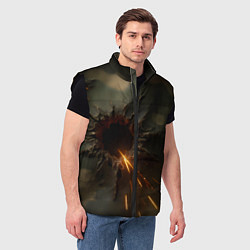 Мужской жилет Следы от пуль на камуфляже, цвет: 3D-черный — фото 2