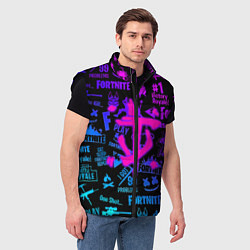 Мужской жилет Fortnite x doom neon logo, цвет: 3D-черный — фото 2