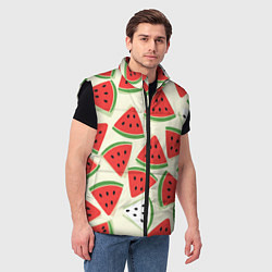 Мужской жилет Арбузный паттерн, цвет: 3D-черный — фото 2