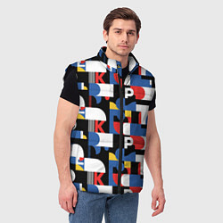 Мужской жилет Геометрия букв, цвет: 3D-черный — фото 2