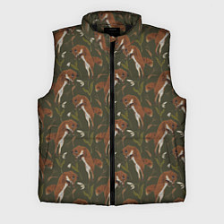 Мужской жилет Лисы в подснежниках, цвет: 3D-черный