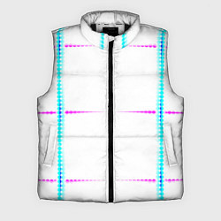 Мужской жилет Color white blue pink stripes, цвет: 3D-черный