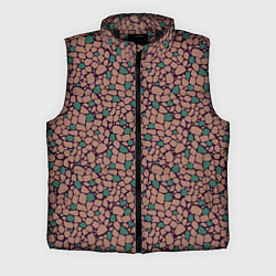 Мужской жилет Мелкий мозаичный коричневый зеленый узор хакки, цвет: 3D-черный