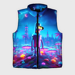 Мужской жилет Бендер на сказочной неоновой грибной планете - ней, цвет: 3D-черный