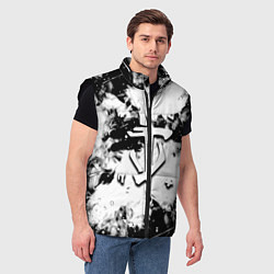 Мужской жилет Doom краски всплеск белые, цвет: 3D-черный — фото 2