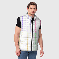 Мужской жилет Color white multicolored stripes, цвет: 3D-черный — фото 2