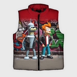 Мужской жилет Bender bending robot and Fry - ai art graffiti