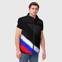 Мужской жилет Спортивный триколор России, цвет: 3D-черный — фото 2