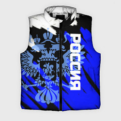 Мужской жилет Россия чёрно-синий штрихи