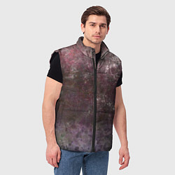 Мужской жилет Абстракция - brown-violet scales, цвет: 3D-черный — фото 2