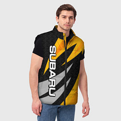 Мужской жилет Субару - желтый, цвет: 3D-черный — фото 2