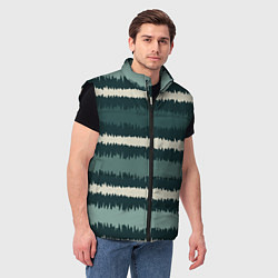 Мужской жилет Полосы зигзагообразные зеленые, цвет: 3D-черный — фото 2