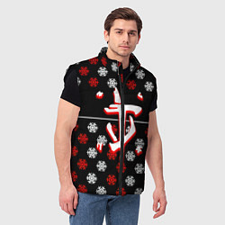 Мужской жилет Doom winter pattern steel, цвет: 3D-черный — фото 2