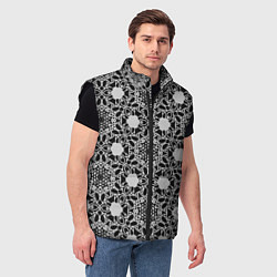 Мужской жилет Кружевной паттерн, цвет: 3D-черный — фото 2