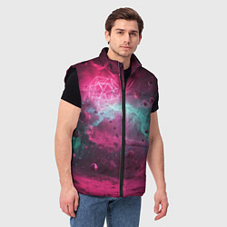 Мужской жилет Космическая абстракция с геометрическими фигурами, цвет: 3D-черный — фото 2