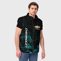 Мужской жилет Chevrolet треугольные линии, цвет: 3D-черный — фото 2