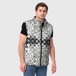 Мужской жилет Серая узорчатая метаморфоза, цвет: 3D-черный — фото 2