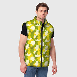 Мужской жилет Яркий камуфляж желтые и зеленые пятна, цвет: 3D-черный — фото 2