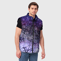Мужской жилет Абстракция - black cobweb on a blue-violet backgro, цвет: 3D-черный — фото 2