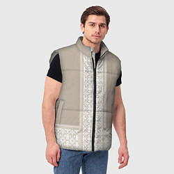Мужской жилет Славянский орнамент-вышиванка рубаха, цвет: 3D-светло-серый — фото 2