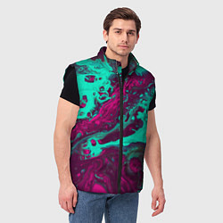 Мужской жилет Абстракция мрамор, цвет: 3D-черный — фото 2