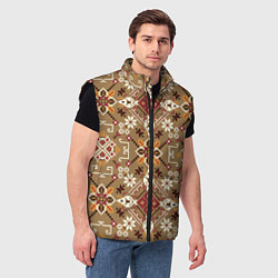 Мужской жилет Традиционные славянские узоры, цвет: 3D-черный — фото 2