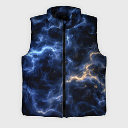 Мужской жилет Космическая дымка со свечением чёрно-синий, цвет: 3D-черный