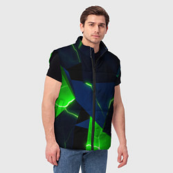 Мужской жилет Neon tile green, цвет: 3D-черный — фото 2