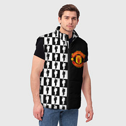 Мужской жилет Манчестер Юнайтед текстура люди, цвет: 3D-черный — фото 2