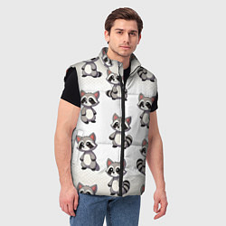 Мужской жилет Много енотов, цвет: 3D-черный — фото 2