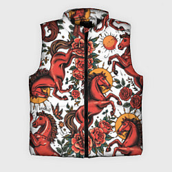 Мужской жилет Красный конь в стиле татуировки