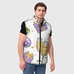 Мужской жилет Новогодний вайб, цвет: 3D-черный — фото 2