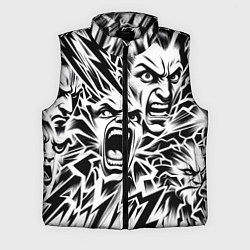 Мужской жилет Свирепые лица и молнии - нейроарт