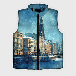 Мужской жилет Снегопад в Санкт-Петербурге, цвет: 3D-черный