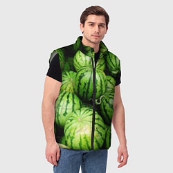 Мужской жилет Арбузы, цвет: 3D-светло-серый — фото 2