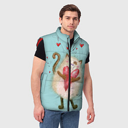 Мужской жилет Котик, цвет: 3D-красный — фото 2