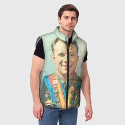 Мужской жилет Гагарин в орденах, цвет: 3D-светло-серый — фото 2