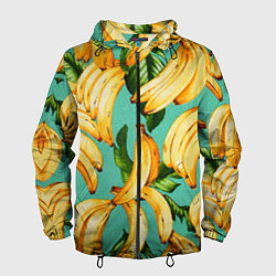Ветровка с капюшоном мужская Банан, цвет: 3D-черный