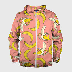 Ветровка с капюшоном мужская Банан 1, цвет: 3D-белый