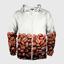 Ветровка с капюшоном мужская Coffee, цвет: 3D-белый