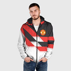 Ветровка с капюшоном мужская Manchester United: Stipe, цвет: 3D-черный — фото 2