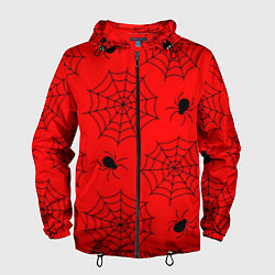 Ветровка с капюшоном мужская Рассадник пауков, цвет: 3D-черный
