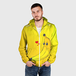 Ветровка с капюшоном мужская Just Banana (Yellow), цвет: 3D-белый — фото 2