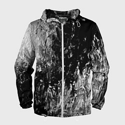 Ветровка с капюшоном мужская GRAY&BLACK, цвет: 3D-белый