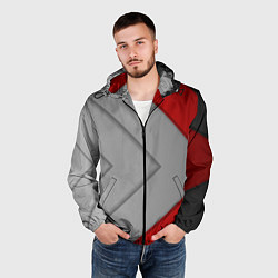 Ветровка с капюшоном мужская Gray arrows, цвет: 3D-черный — фото 2