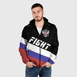 Ветровка с капюшоном мужская Fight Russia, цвет: 3D-черный — фото 2