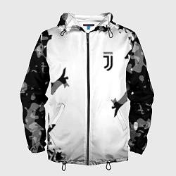 Ветровка с капюшоном мужская FC Juventus: White Original, цвет: 3D-черный