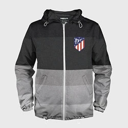 Ветровка с капюшоном мужская ФК Атлетико Мадрид: Серый стиль, цвет: 3D-белый