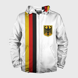 Ветровка с капюшоном мужская I Love Germany, цвет: 3D-белый