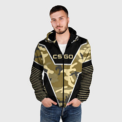 Ветровка с капюшоном мужская CS:GO Khaki Camo, цвет: 3D-черный — фото 2